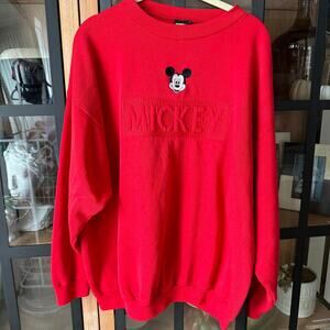 Vintage Disney store mickey mouse embroidered crewneck pullover sweatshirt
